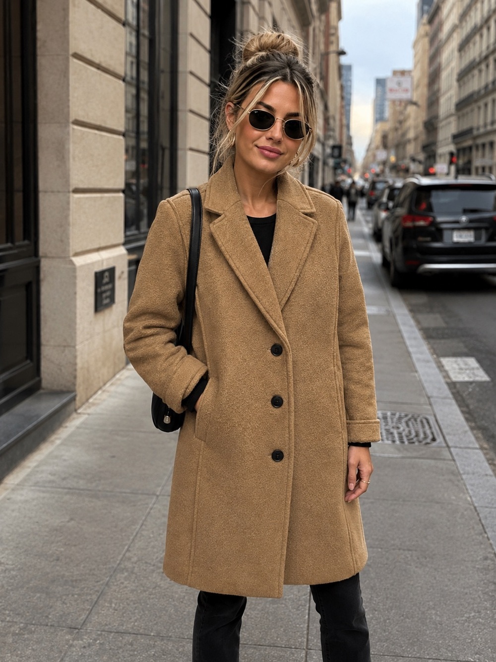 J. Crew Women's Camel Wool Blend Single-Breasted Coat Size 8